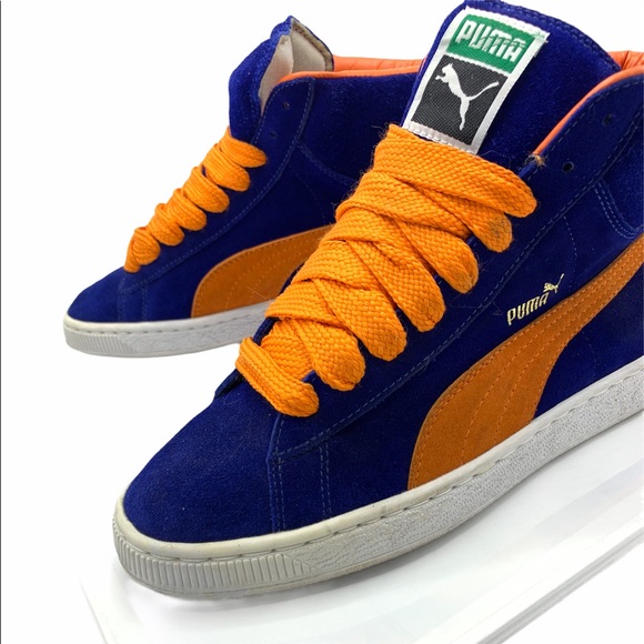 puma shoes blue and orange